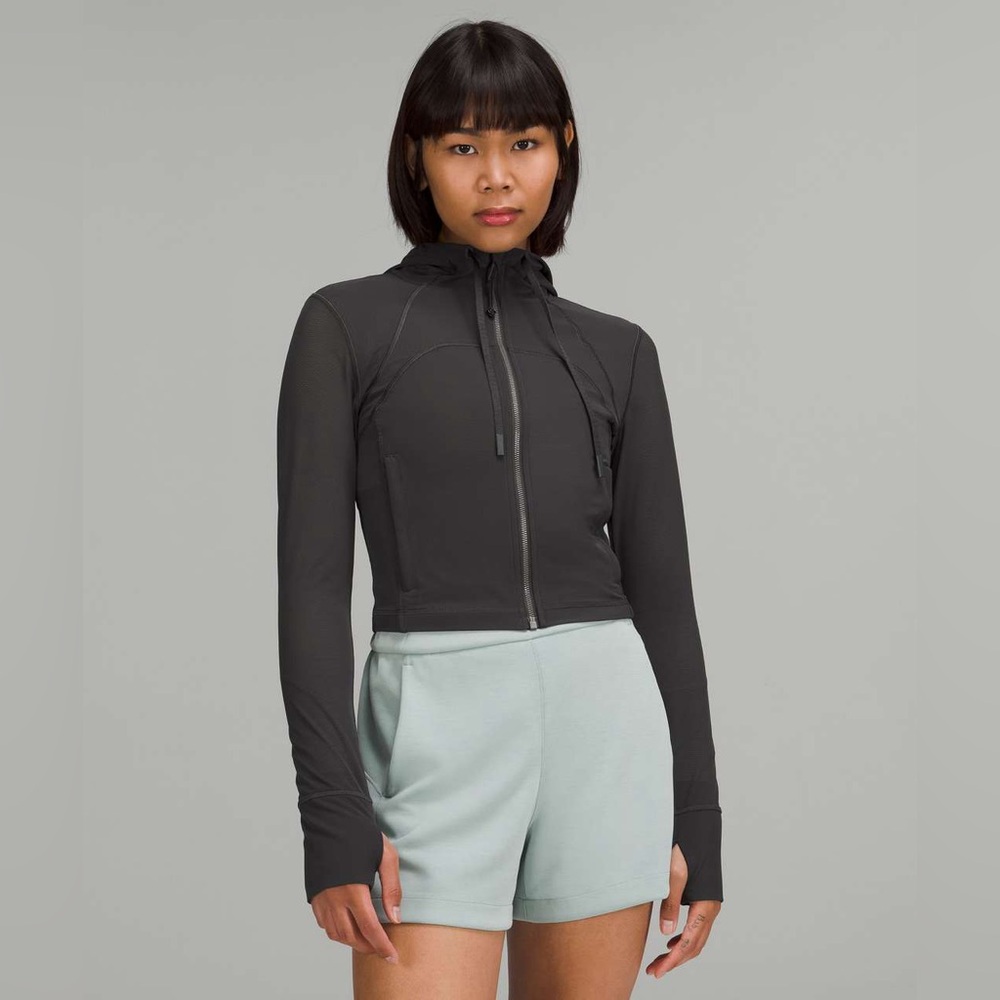 Lululemon Nulu and Mesh Cropped Define Jacket Graphite Grey